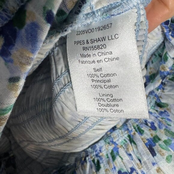 Veronica Beard Cici Floral Smocked Fit-And-Flare Mini Dress size 6 blue NWT - Picture 9 of 12